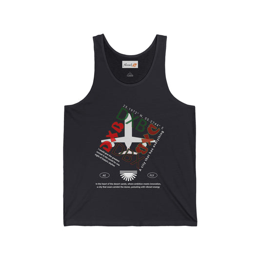 "Flying over DXB" is quite the Undertaking - Unisex Jersey Tank